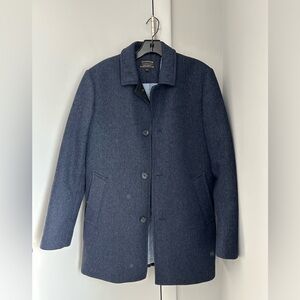 Men’s 7 Diamonds Dark Blue Pea Coat, size small, perfect condition, worn twice